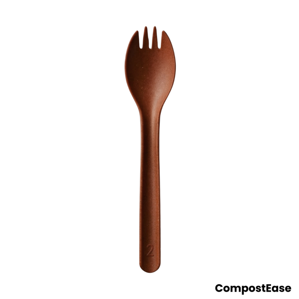 CompostEase Spork — Zero-Plastic, Bioplastic-Free (BPA/PLA/PHA Free) | 50-Piece Bulk Pack